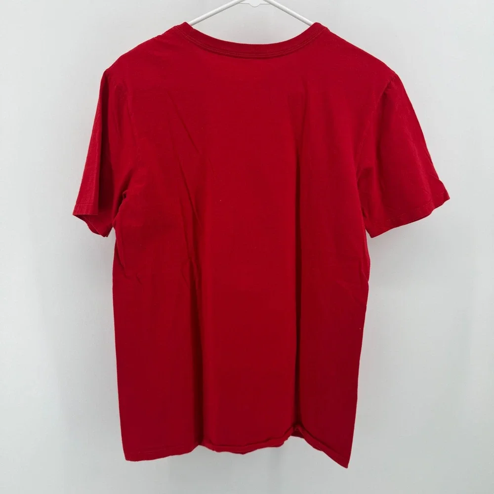 Nike Air Mens Red Graphic T-Shirt‎ Geometric Number One Hand Small Athletic Cut